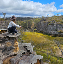 Load image into Gallery viewer, Sunday 21 June | Gooch's Crater and Billabong Canyon | Explore two epic locations in Wollemi Gardens of Stone Blue Mountains | 4x4 Tour
